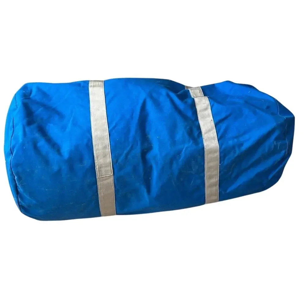 Vintage 80s Eastpak Blue Canvas Duffel Bag XXL Carry On Gym Travel Weekender